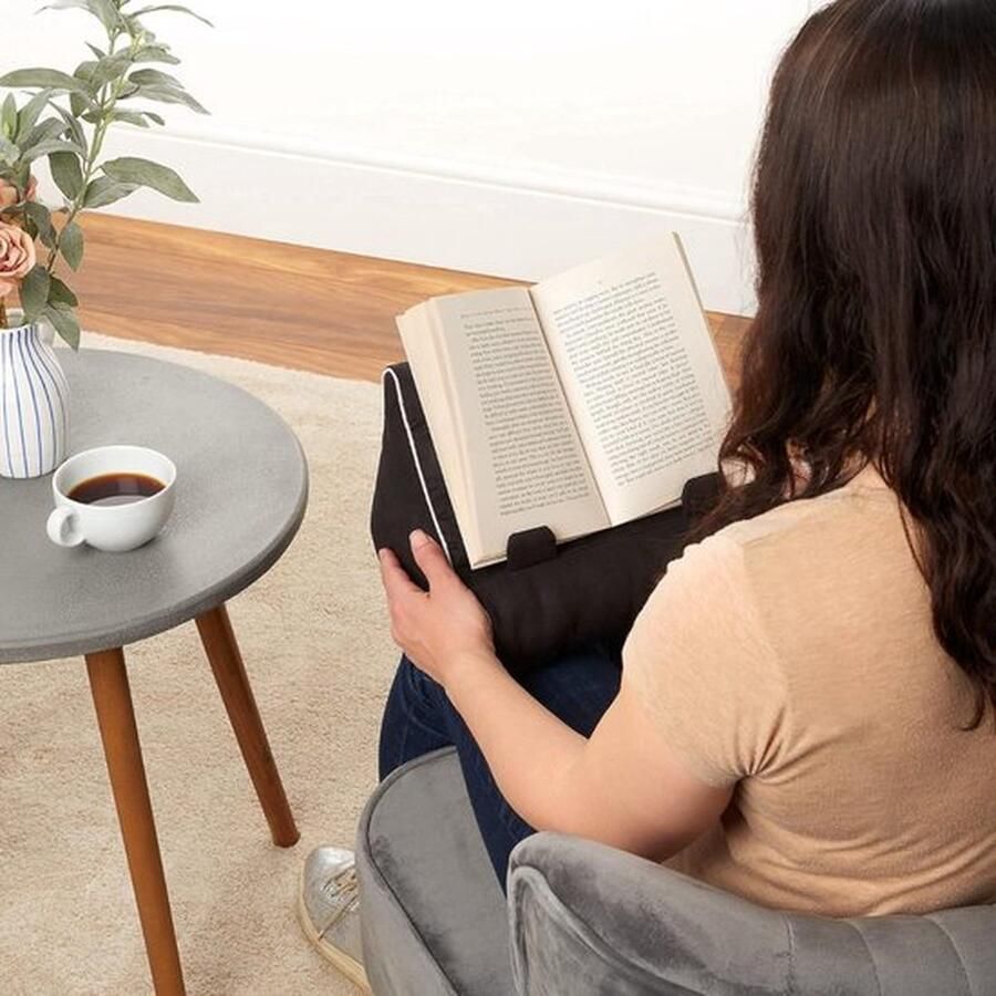 Leeskussen Voor Boeken & E-readers Leeskussen Voor In Bed En Bank Met Opbergvakje Bookseat Boekkussen Wasbaar Zwart