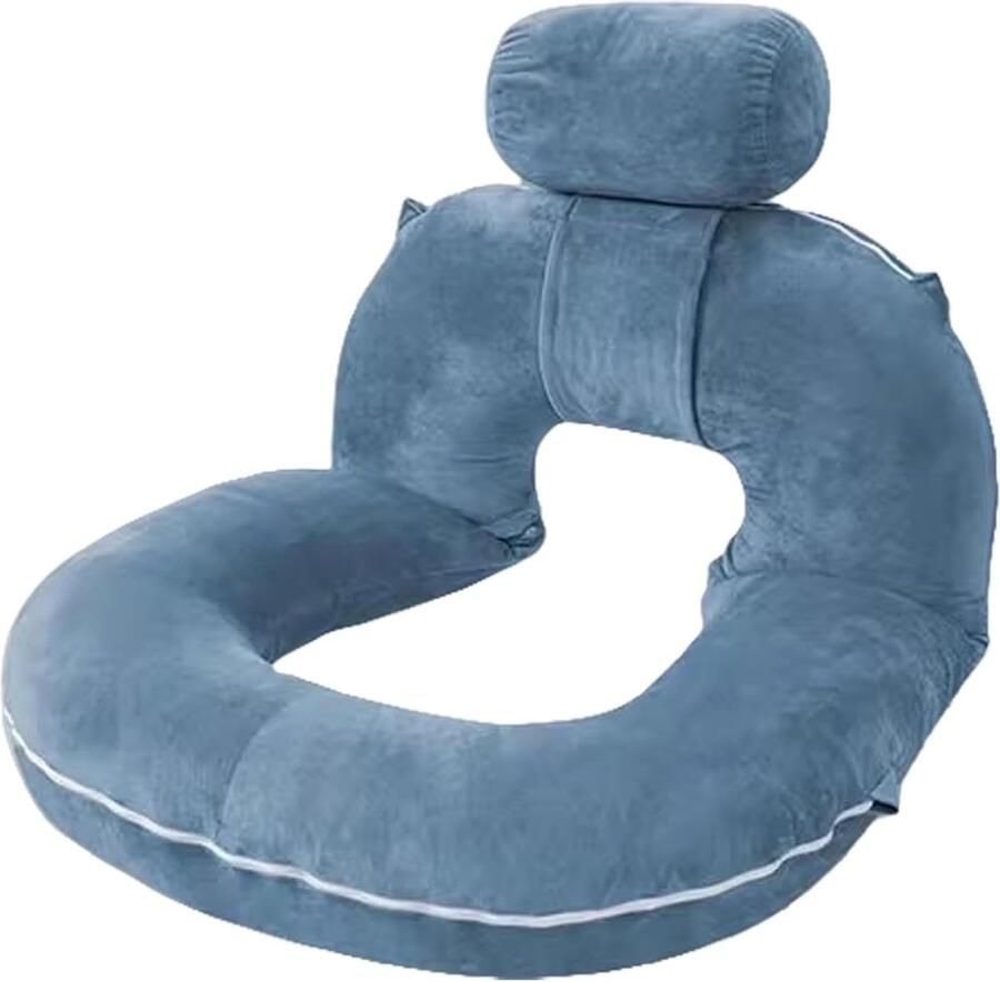 Leeskussen voor in bed Leeskussen Zitkussen Relax Kussen Bookseat Leeskussen Voor Boeken Wigkussen bed Zitkussen Ergonomisch Book Seat Blauw