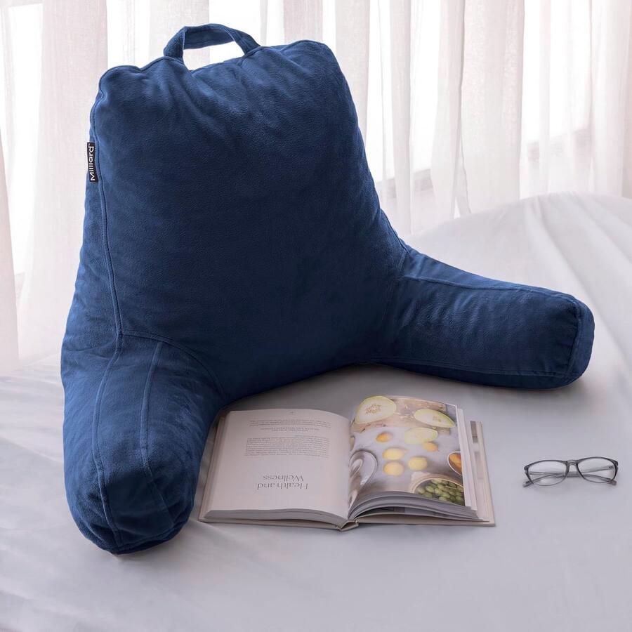 Leeskussen voor in bed Leeskussen Zitkussen Relax Kussen Bookseat Leeskussen Voor Boeken Wigkussen bed Zitkussen Ergonomisch Book Seat marineblauw