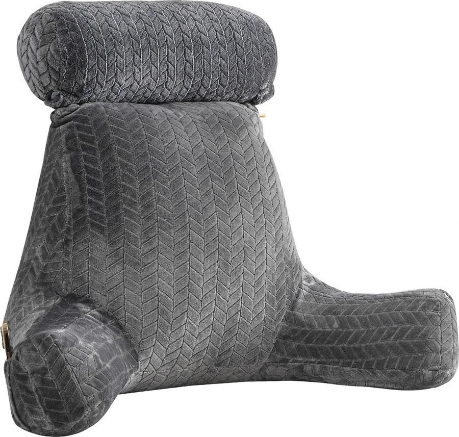 Jake Boss Life Tools Leeskussen voor in Bed Ruggensteun Bed Voor Volwassenen Heerlijk comfortabel lezen in bed Extra groot Donkergrijs Met los Nekkussen