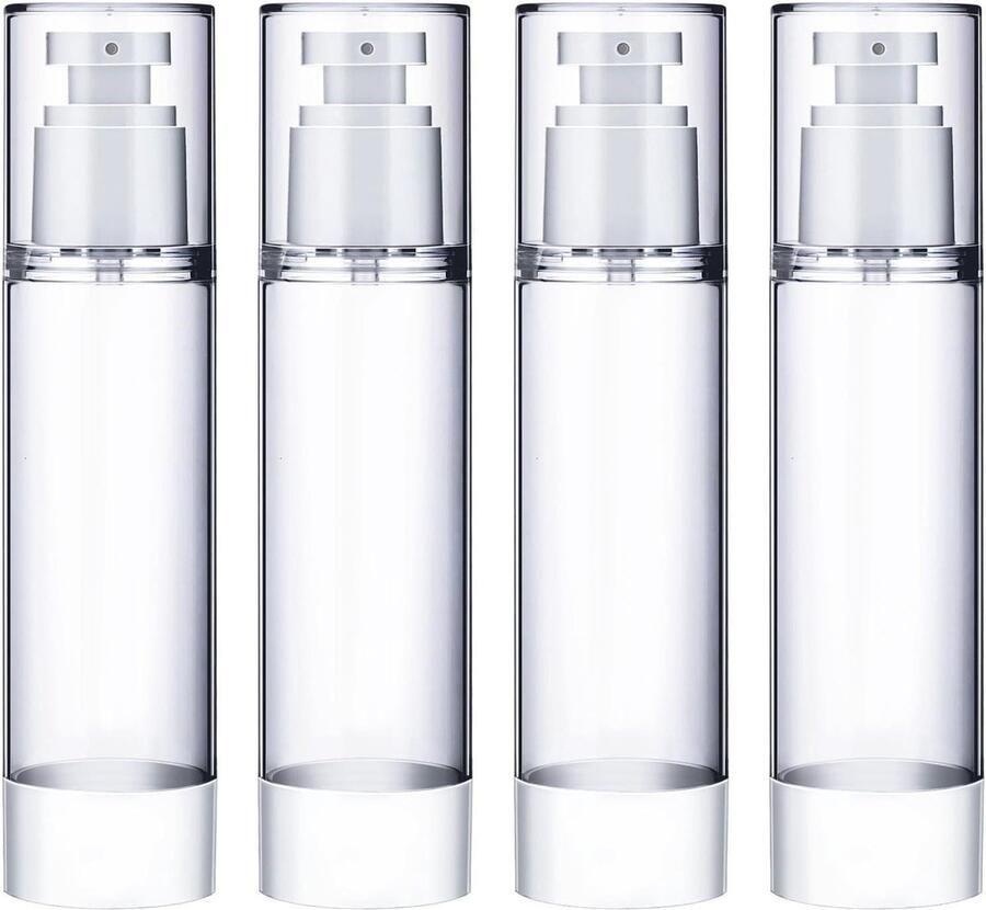 Lege airless pompdispenser 4 stuks 50 ml voor crème en lotions