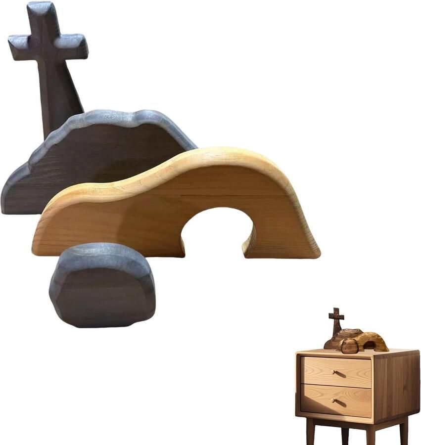 Lege Tombe Pasen Scene Decoraties Houten Pasen Creche Lege Kerk Outdoor Lente Decor Pasen Tafel Kast Tafelblad Ornament Ambachten voor Pasen Woondecoratie