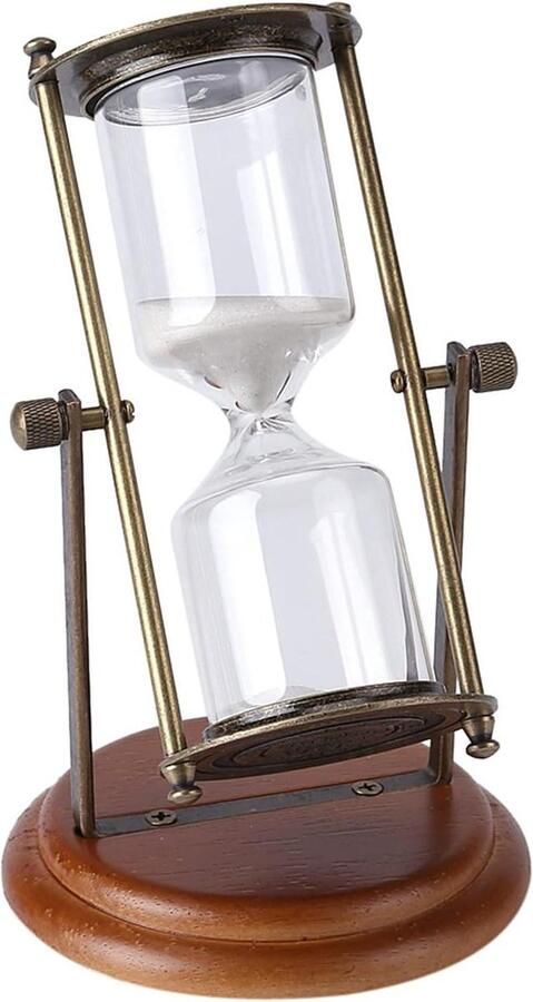 Lege Zandloper Vulbaar 23 × 17 × 16 Glas Timer Klok Metalen Draaibaar 15 Minuten Tafel Ornament