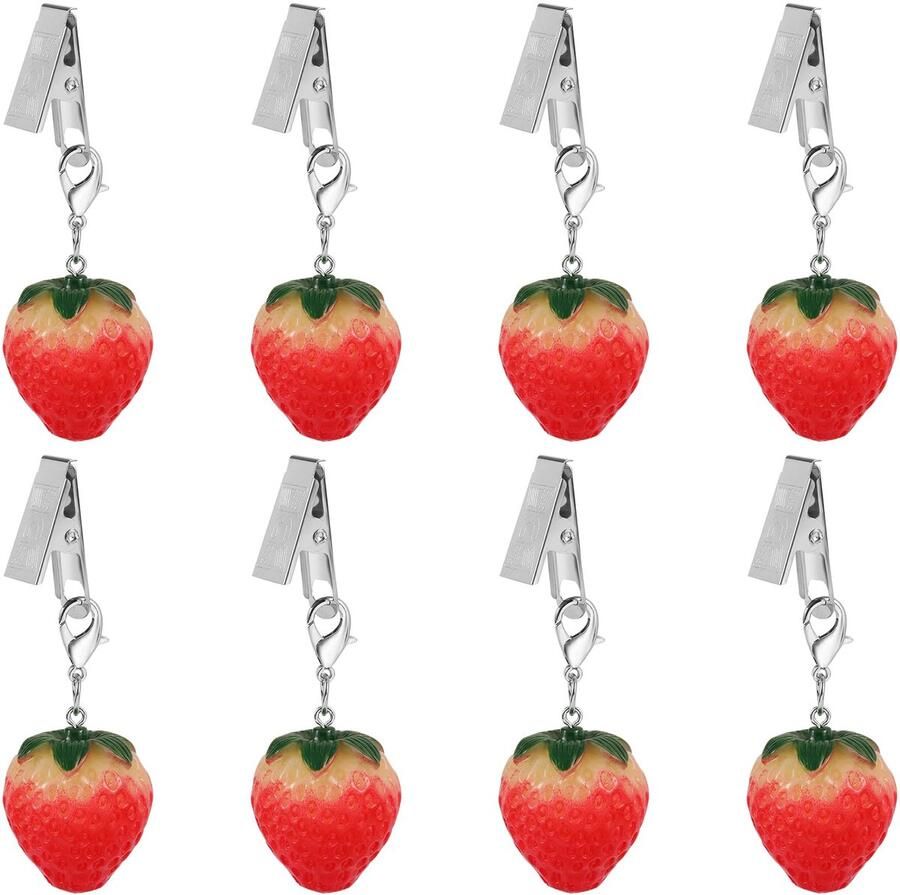 LEGENTLISUR 8-delige set aardbeien tafelkleedgewichten clips tafelkleeddecoratie tafelkleedgewichten buiten schattige tafelkleedgewichten zwaar voor thuis picknick kamperen feest