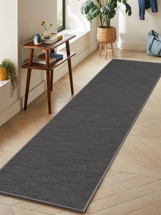 LEKEEPGO Halvloerkleed 65x240cm wasbaar halvloerkleed keukenvloerkleed wasbaar antislip keukenvloerkleed antislip absorberend vloerkleed voor keuken hal wasruimte grijs