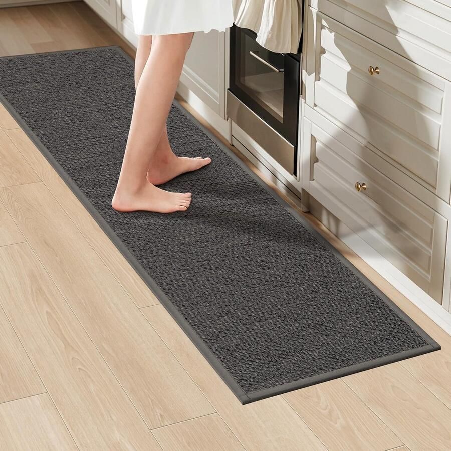 LEKEEPGO Wasbaar antislip keukenkleed 43x150cm antislip keukenloper haltapijt keukenloper wasbare tapijten voor keukens gangen wasruimtes grijs