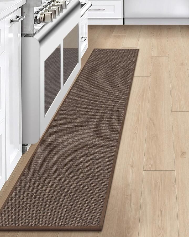 LEKEEPGO Wasbaar antislip keukenkleed 43x200cm antislip keukenloper keukenmatten wasbaar tapijt loper gang absorberend tapijt loper voor keuken gang wasruimte bruin