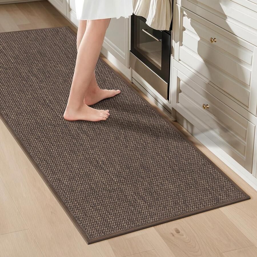 LEKEEPGO Wasbaar antislip keukenkleed 60x150cm antislip keukenloper keukenmatten wasbaar tapijt loper gang absorberend tapijt loper voor keuken gang wasruimte bruin