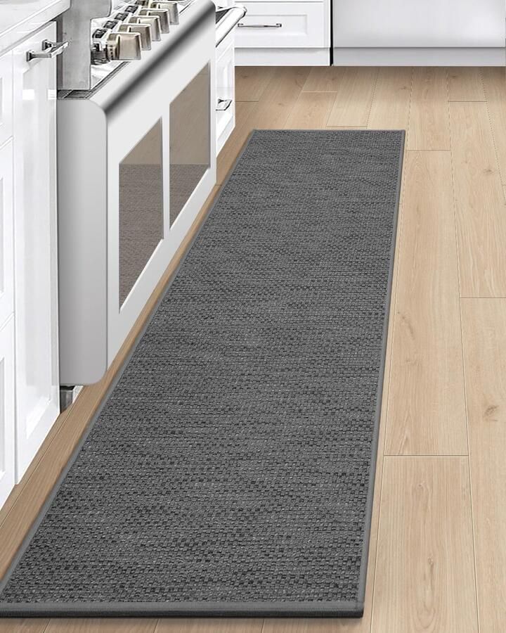 LEKEEPGO Wasbaar antislip keukenkleed 60x200cm antislip keukenloper keukenmatten wasbaar tapijt loper gang absorberend tapijt loper voor keuken gang wasruimte grijs