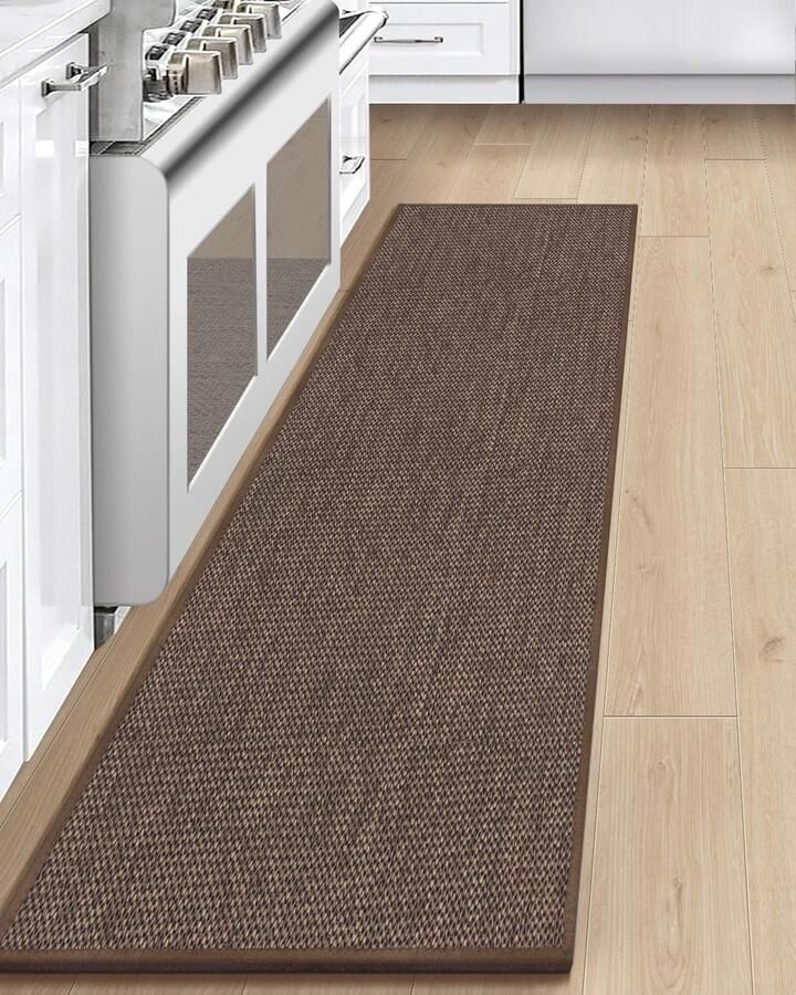 LEKEEPGO Wasbaar antislip keukenkleed 60x180cm antislip keukenloper keukenmatten wasbaar tapijt voor de gang absorberend tapijt voor de keuken gang wasruimte bruin