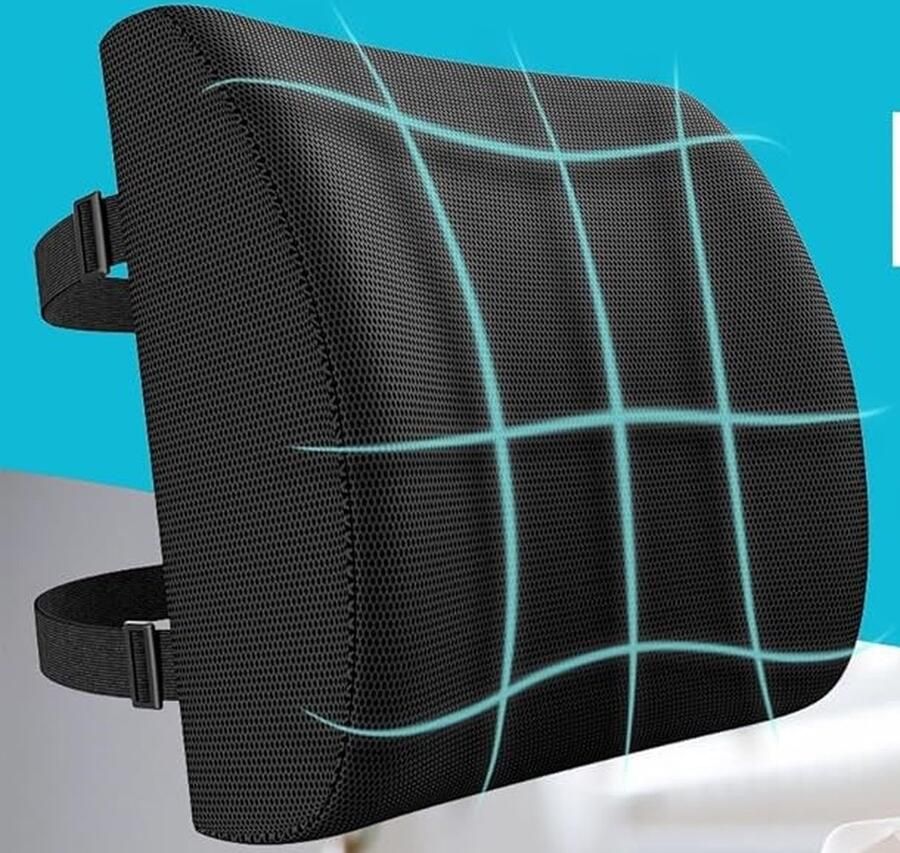 Lendenkussen stoelkussen rugleuning voor gamingstoel geheugenkussen autolendenkussen lendenkussen bureaustoel ademende en wasbare hoes