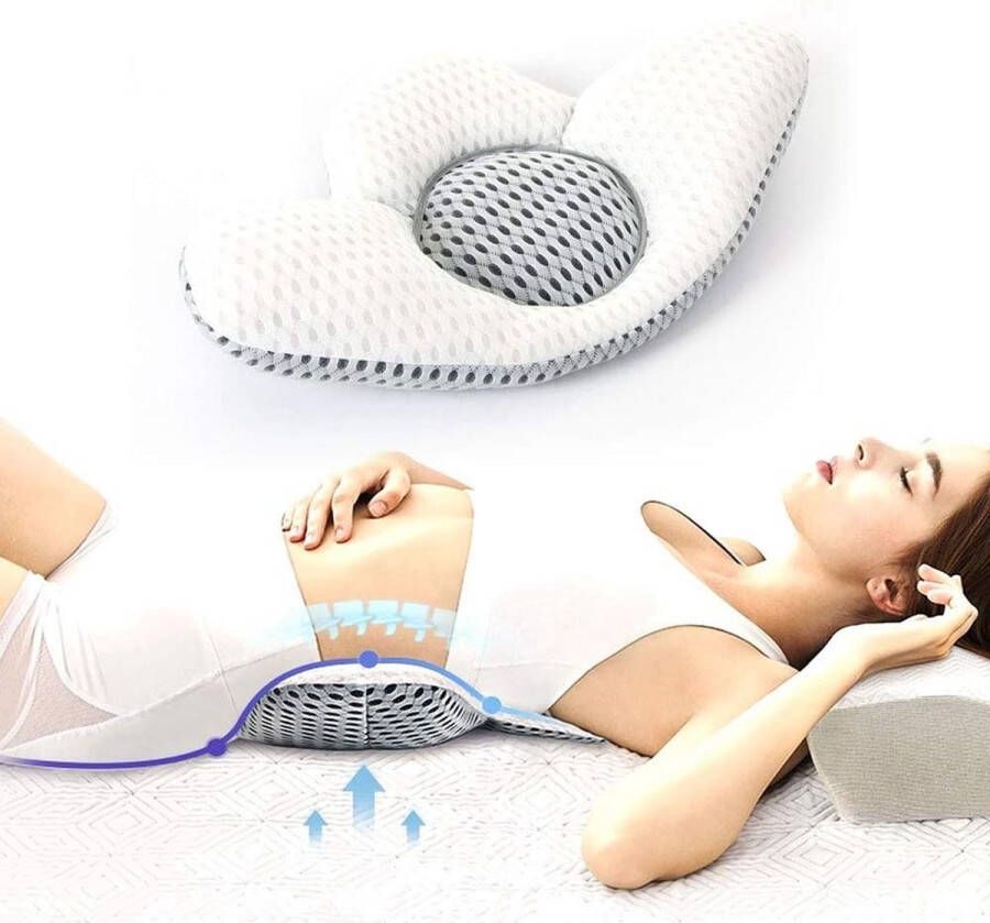 Lendenkussen voor bed rugkussen ondersteunt slaapkussen driehoekig lendenkussen voor rug vulling en ondersteuning kan slaap- en tailleklachten verlichten (rugkussen)