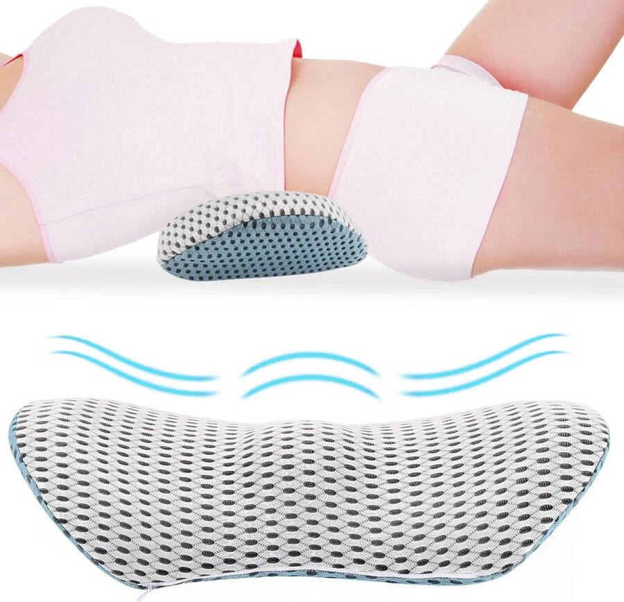 Lendensteun kussen lendenkussen bed ondersteunt de taille vermindert de tailledruk verlichting van ischias van de wervelkolom lendenkussen om te slapen (blauw-grijs)