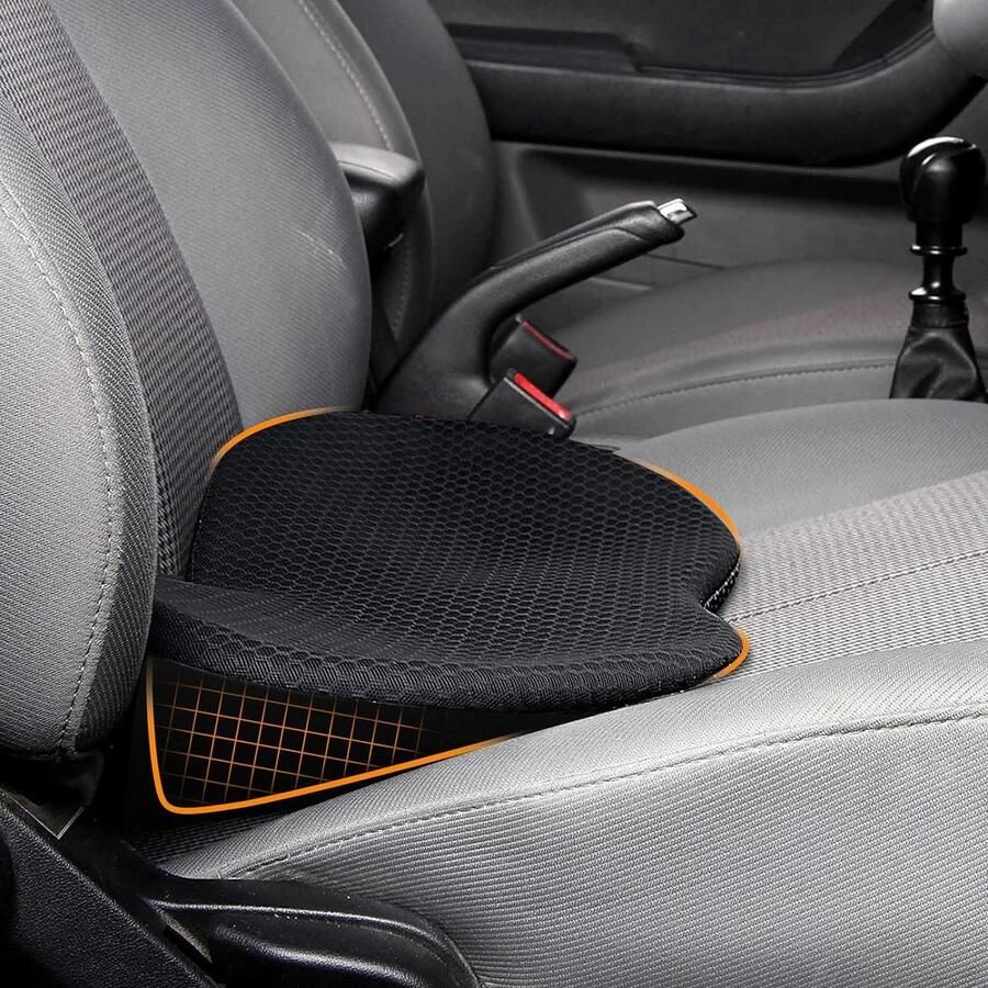 Lendensteun Kussen voor Autostoel Ergonomisch Zitkussen Ischias Pijnverlichting Traagschuim Steunkussen voor de Onderrug Autostoelen Bureaustoel Rolstoel Zwart