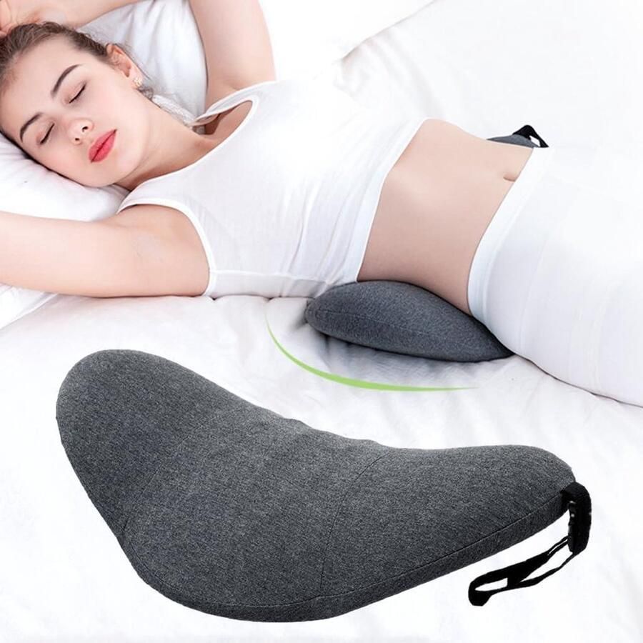 Lendensteun kussen voor bureaustoel en autostoel traagschuim rugsteunkussen voor rugpijn verlichting verstelbaar rugkussen voor rusten slapen reizen