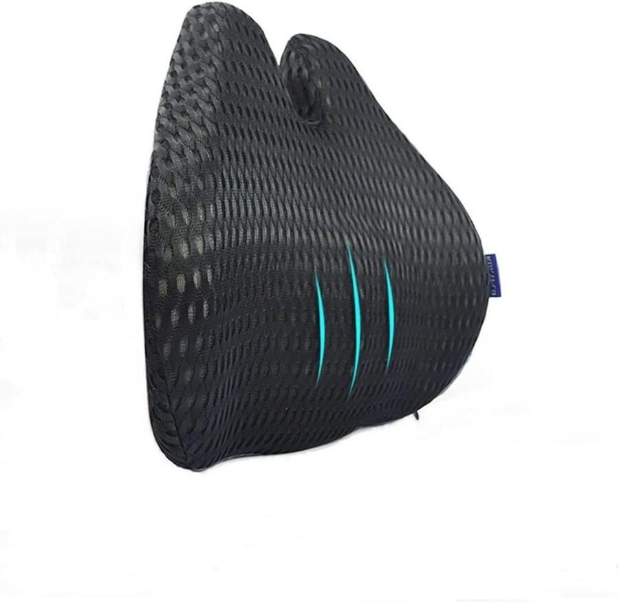 Lendensteunkussen geheugenschuim voor bureaustoel en auto zwart ergonomisch ontwerp KOKYPLO Rugkussen Auto