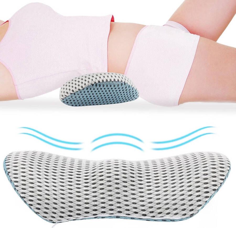 Lendensteunkussen lendenkussen bed ondersteunt de taille vermindert de tailledruk verlichting van ischias van de wervelkolom lendenkussen om te slapen (blauw grijs)