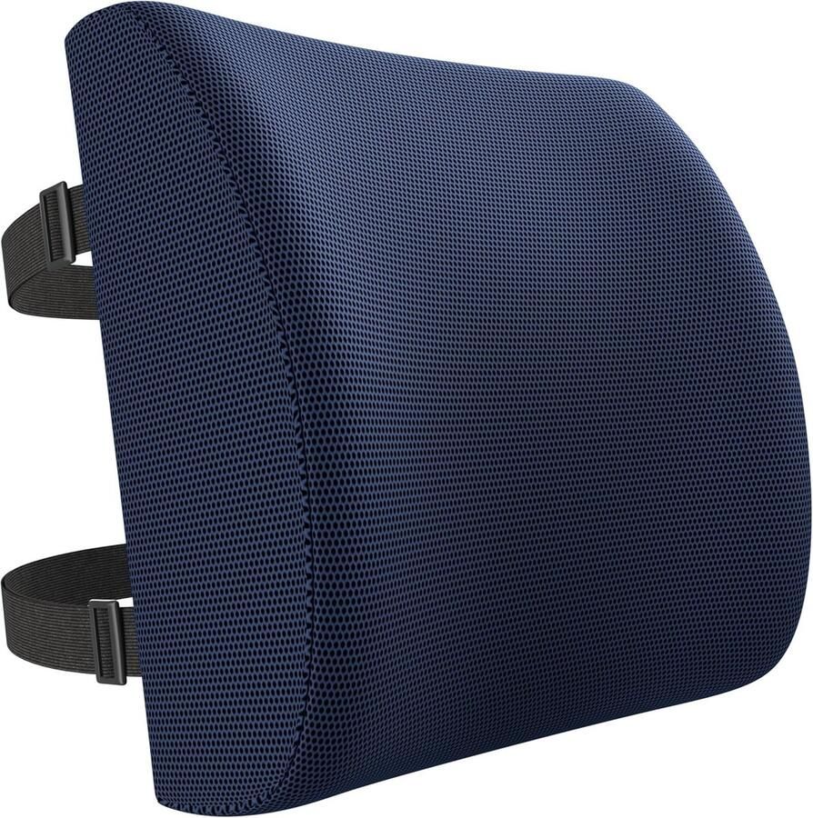 Lendensteunkussen voor Bureau en Auto Ergonomisch Memory Foam Kussen met Verstelbare Bandjes