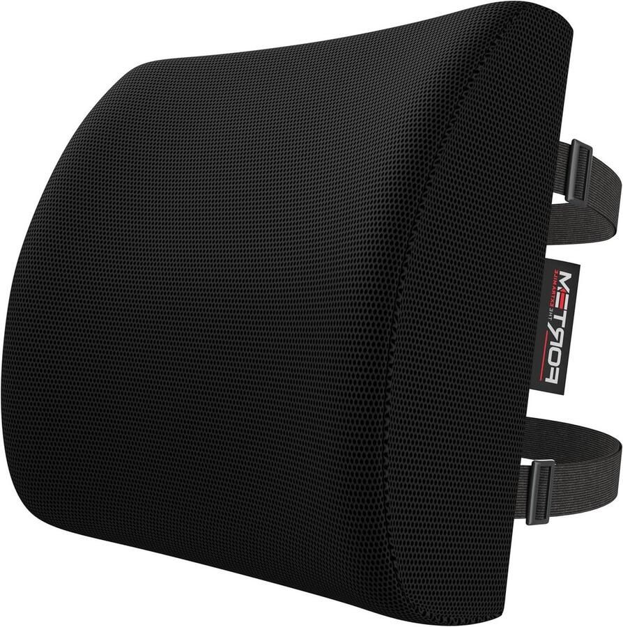 Lumbar Support Pillow Memory Foam Cushion for Office Chair Car Seat Gaming Chair Breathable Washable Cover Adjustable Straps