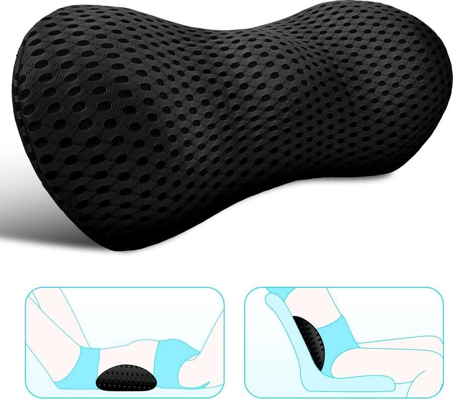 Lendensteunkussen voor bureaustoel lendenkussen van traagschuim voor verlichting van pijn in de onderrug