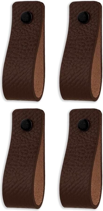 Leren handgrepen Bruin 4 stuks 165 x 25 cm Kastgreep Deurgreep voor meubels keuken badkamer Hout