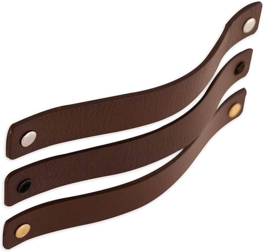 Leren handgrepen Upgrade meubels Set van 2 Natuurlijk leer 20 cm