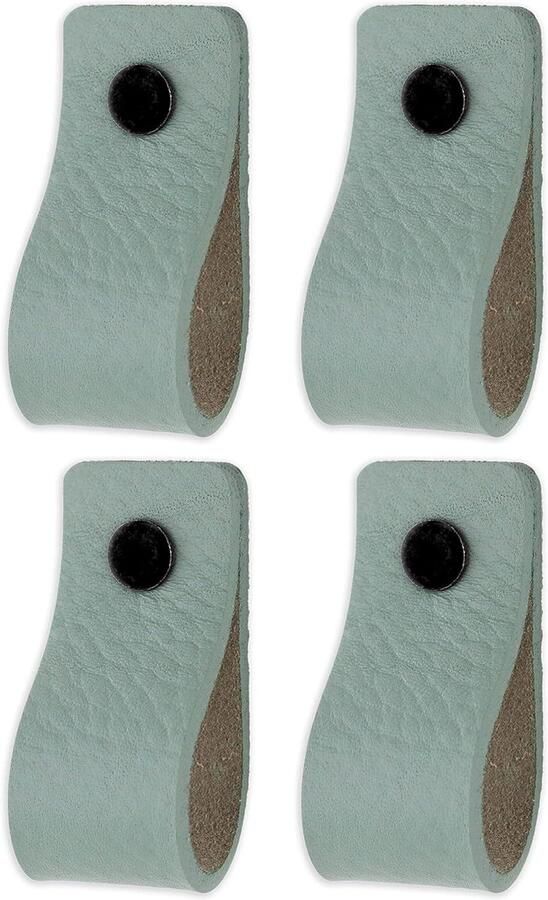 Leren handgrepen Vaalgroen 4 stuks 125 x 25 cm Kastgreep Deurgreep voor meubels keuken badkamer