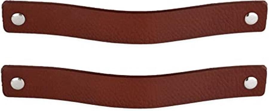Leren handgrepen voor meubels Cognac 2 stuks 20 x 2 5 cm Kastgreep Deurgreep voor keuken en badkamer