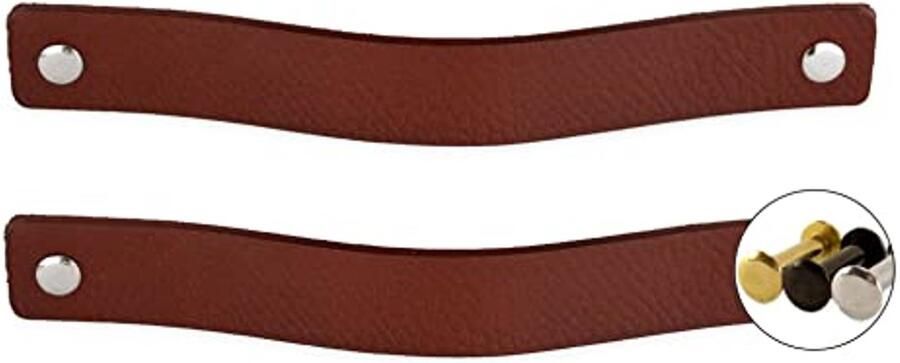 Leren Handgrepen voor Meubels Cognac 6 Stuks 20 x 2 5 cm Ideaal voor Keuken Badkamer en Dressoir