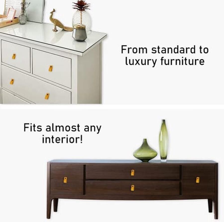 Leren handgrepen voor meubels Okergeel 4 stuks 12 5 cm voor kastdeuren en lades