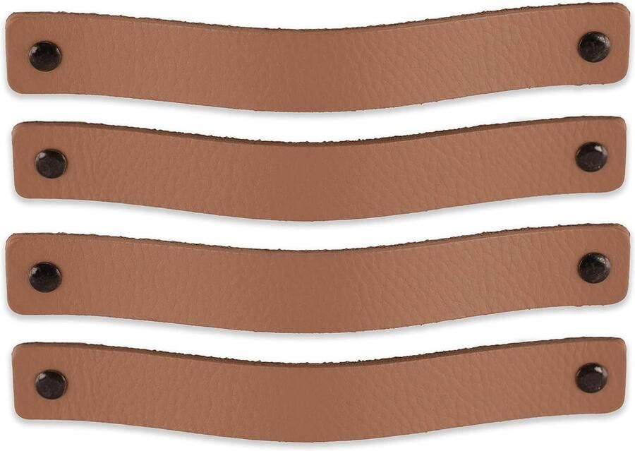 Leren Handgrepen voor Meubels Taupe 4 Stuks Kastgreep Deurgreep voor Keuken en Badkamer