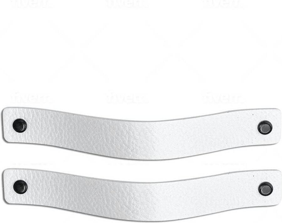 Leren handgrepen voor meubels Wit 2 stuks Kastgreep voor keuken en badkamer 20 x 2 5 cm