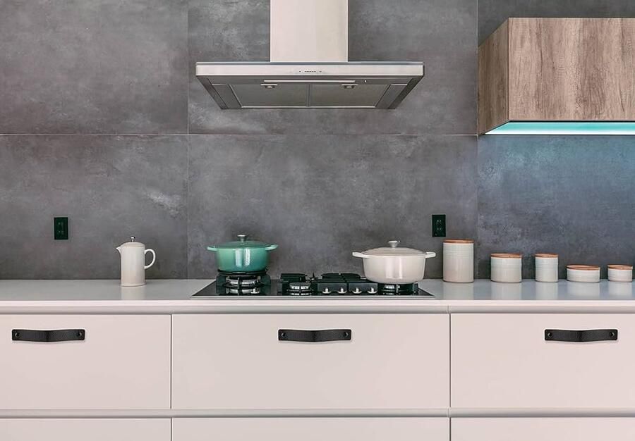 Leren handgrepen voor meubels Zwart set van 12 volnerf leer 20 x 2 5 cm