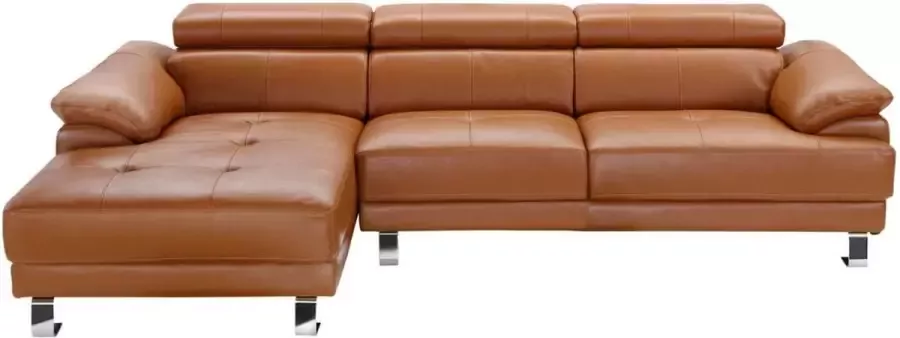 LINEA SOFA Leren hoekbank EXCELSIOR II karamel bruin Hoek links L 265 cm x H 74 cm x D 165 cm - Foto 3