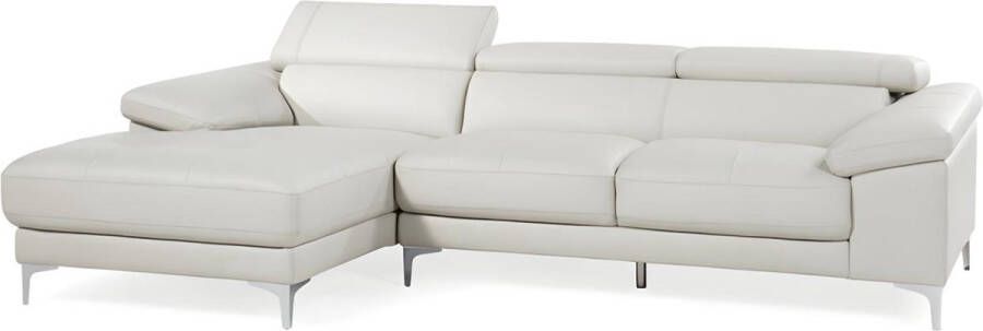 Vente-unique Leren hoekbank SOLANGE wit Hoek links L 265 cm x H 90 cm x D 167 cm - Foto 2