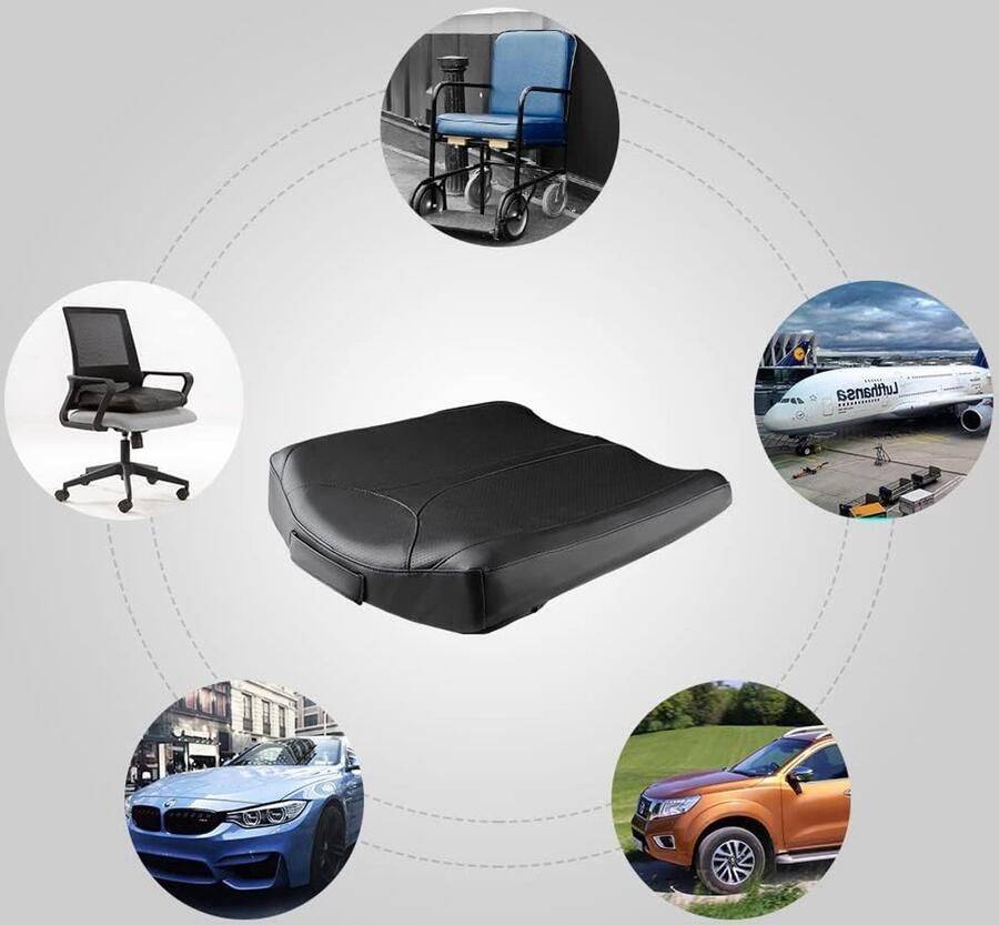 Leren Memory Foam Verhogingskussen Auto Bureau en meer – Ergonomisch