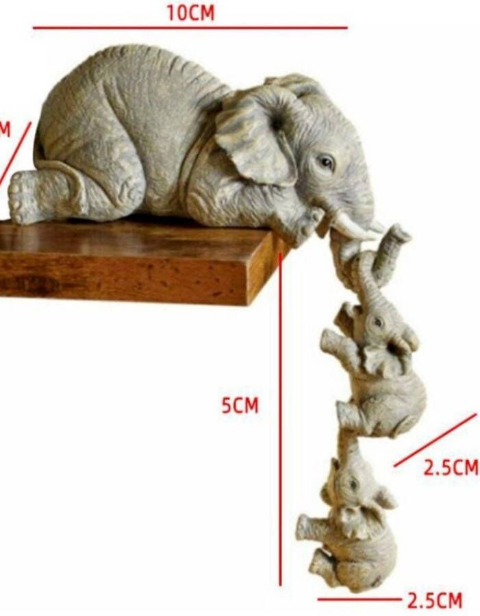 Leuke Olifant Kast Tafel Beeldje Olifant Met Baby Olifantjes Hars Ambachten Woonkamer Bureau Kantoor Decoratie Woninginrichting Gift