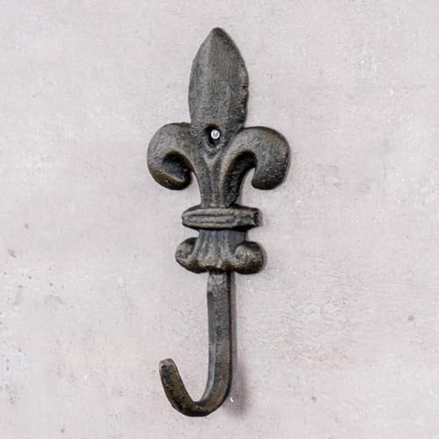 Levandeo Set van 4 Lily Wandkapstok Wandhaken Gietijzer Antiek Shabby Chic Vintage