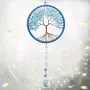 Levensboom kristal zonnecatcher hanger auto achteruitkijkspiegel hangende kristallen ornament kroonluchter prisma regenboogmaker voor ramen zonnecatcher huistuin decoratie (blauw) - Thumbnail 2
