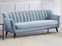 Lichtblauwe fluwelen 3-zitsbank ALMARA L 196 cm x H 80 cm x D 80 cm - Thumbnail 2