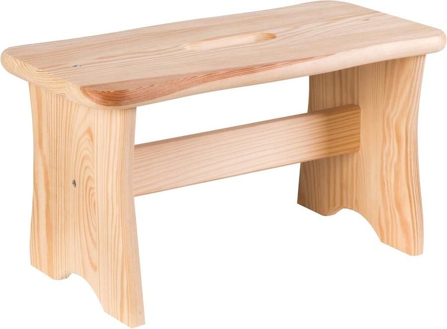 Lichtbruine houten voetenbank FSC 100% 1 stuk ca. 40 x 22 x 20 cm