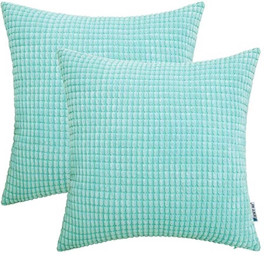 Lichte Blauwe Decoratieve Buitenkussenset 50 x 50 cm voor Sofa en Bed Set van 2 Kussens