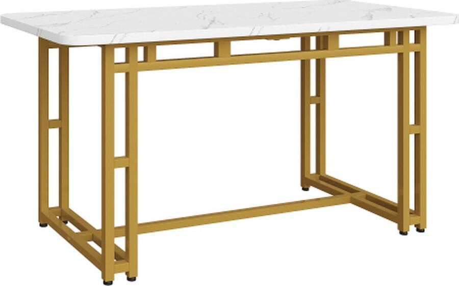GOTAGEE Lichte Luxe Eettafel (1-St) 120x70cm Rechthoekige Eettafel Moderne Keukentafel Eetkamertafel Woonkamertafel Gouden Tafelpoten