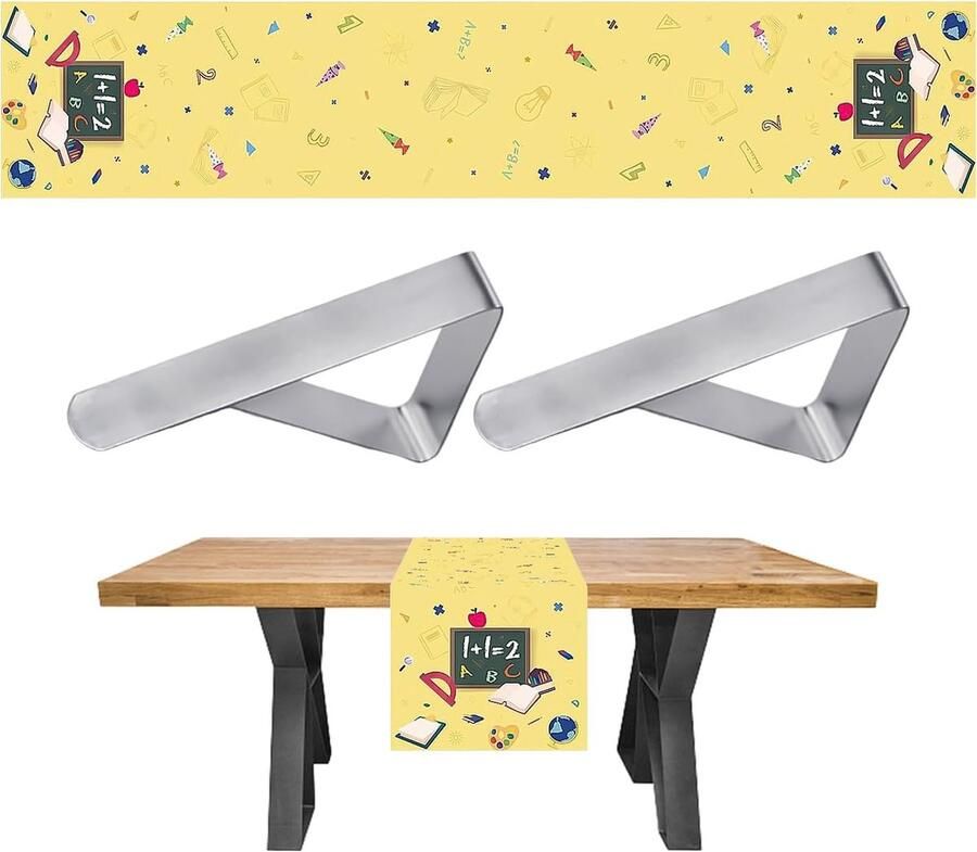 Lichtgeel Tafelkleed met Tafelkleedclips Duurzaam en Waterdicht 1 stuk Lichtgeel Oxford-stof 180 x 35 cm