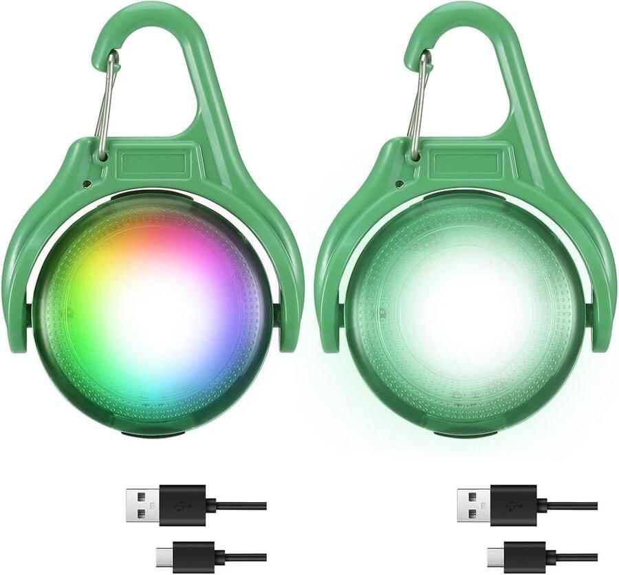 Lichtgevende halsbanden voor honden 2 stuks Oplaadbaar 3 knippermodi IPX8 waterdicht Veilig 's nachts wandelen