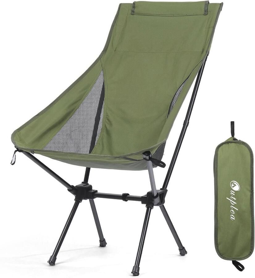 Lichtgewicht Campingstoel met Hoge Rugleuning Draagbare Klapstoel voor Avonturen