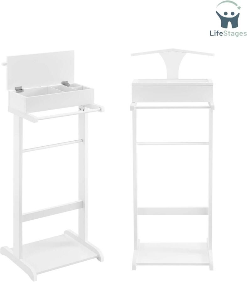 LifeStages Dressboy Kledingrek Met Opbergdoos 110x43.5x34.5cm Wit
