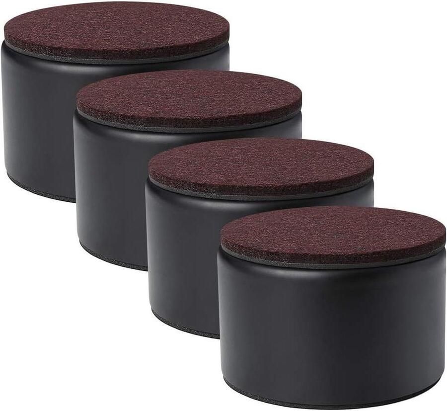 Lift Meubelverhogers Koolstofstaal Bed Risers 8 cm Zelfklevende Heavy Duty Voegt 2 Hoogte toe aan Bedden Banken Kasten 20 Lbs Rond Zwart furniture risers