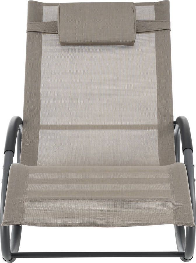 Unbranded Ligstoel Corry Zonnebed Schommelstoel 153x63x80 5 cm Beige Set van 2 - Foto 3