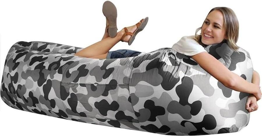 Ligstoel opblaasbaar luchtbank draagbaar waterbestendig anti-luchtlek ontwerp ideale bank voor buiten Meer Strand Reizen Kamperen Picknicks Muziekfestivals